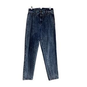 Zena Acid Wash Jeans Size 8 Vintage High Waist Taper Leg 1980's USA Cotton Denim